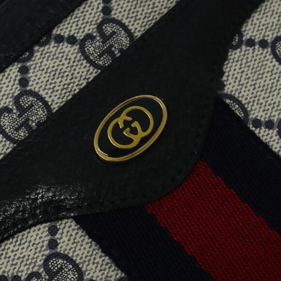 GUCCI GG Supreme Sherry Line Shoulder Bag Pvc Navy Gold 41 02 013 - Picture 14 of 16